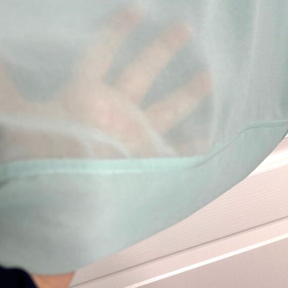 Chico's Easywear Wms S Mint Green Sheer Layered Blouse Romantic Softgirl Flowy - Picture 7 of 11